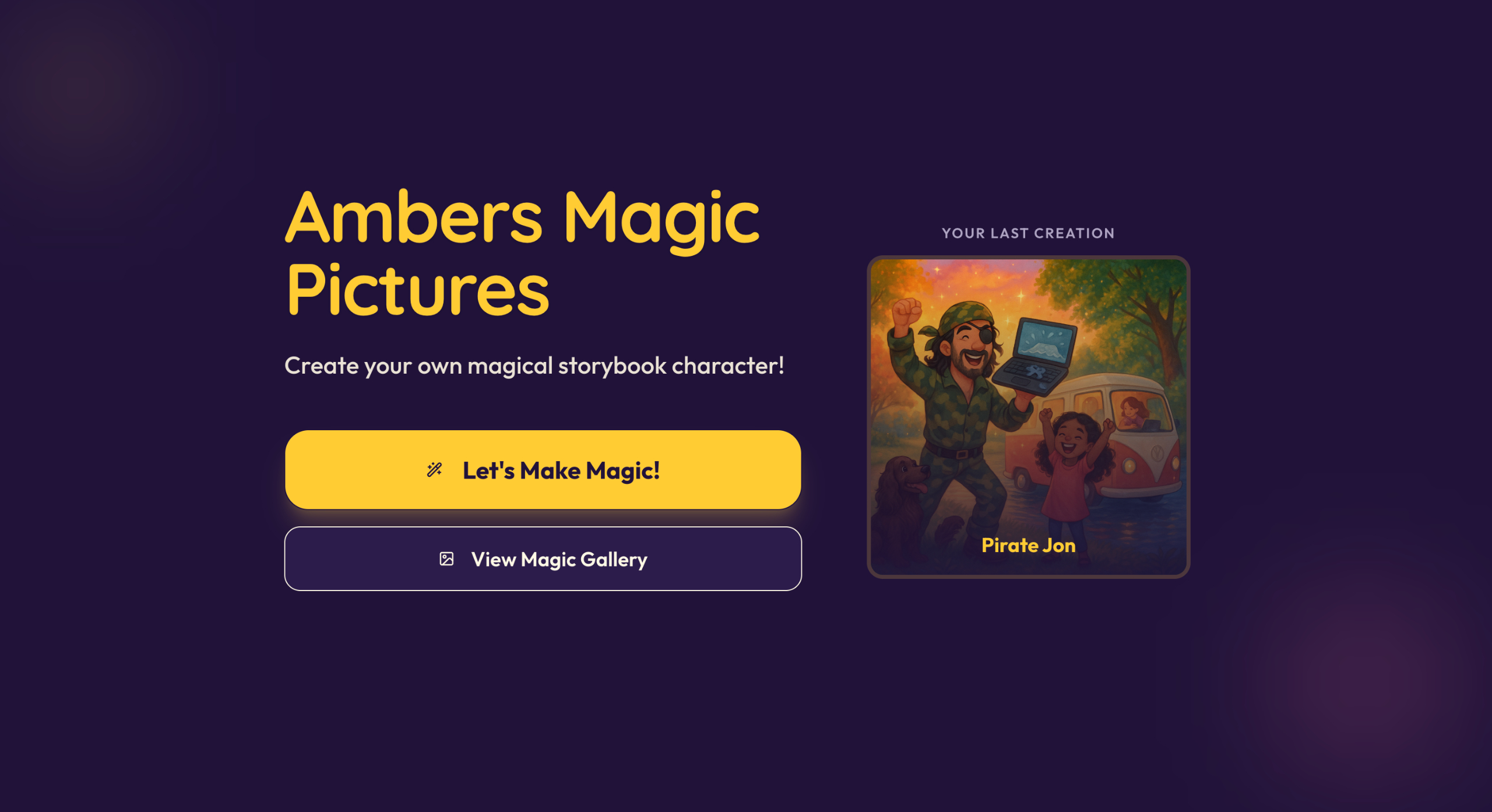 Amber's Magic Pictures homepage