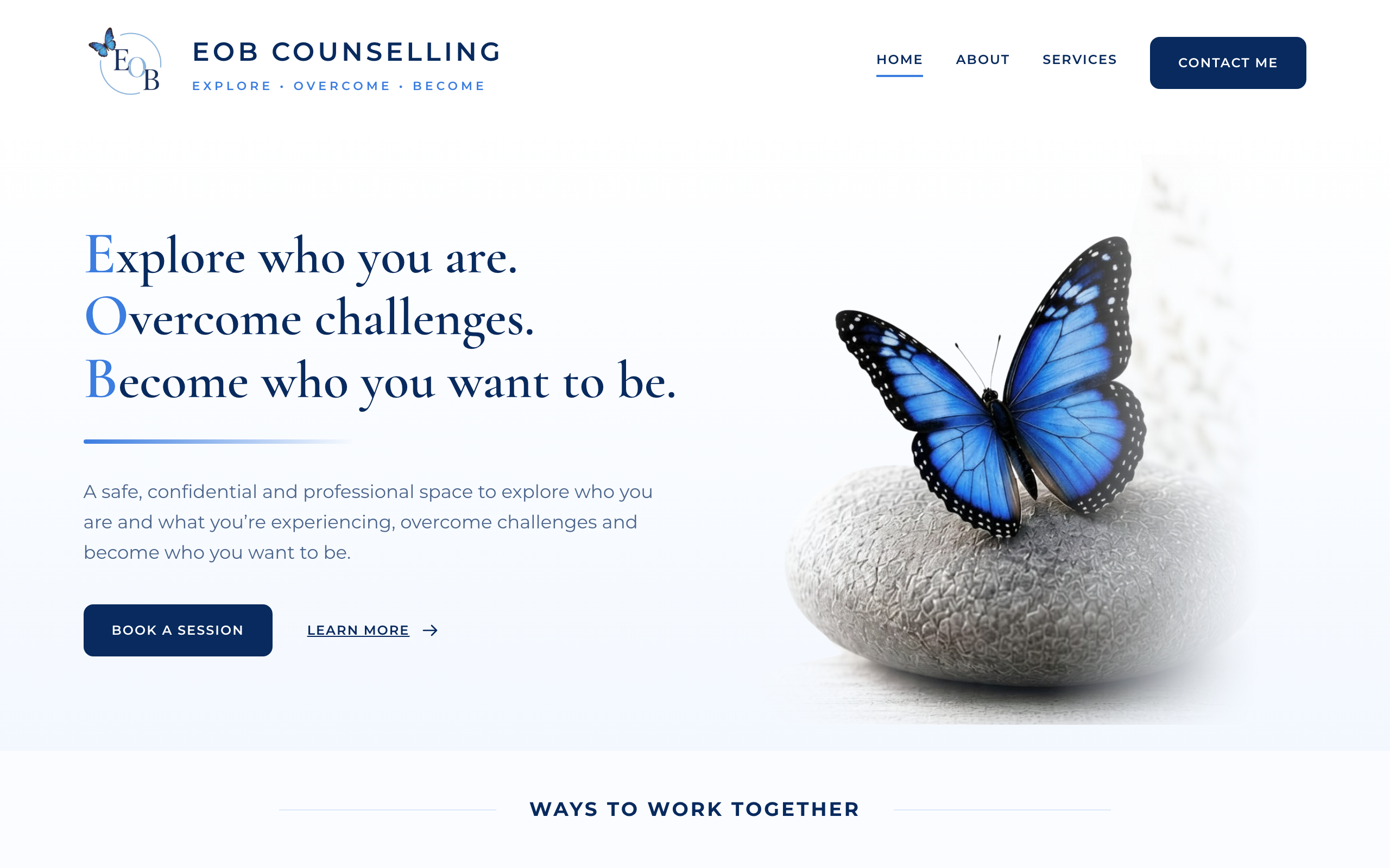 EOB Counselling website homepage